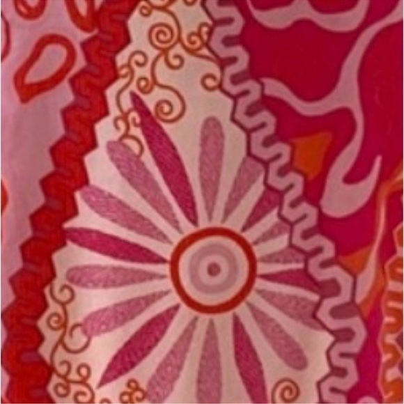 Girlfriend by Silversilk Pink Print Sleeveless Scoop Neck Silk Dress Size Medium - Picture 3 of 6